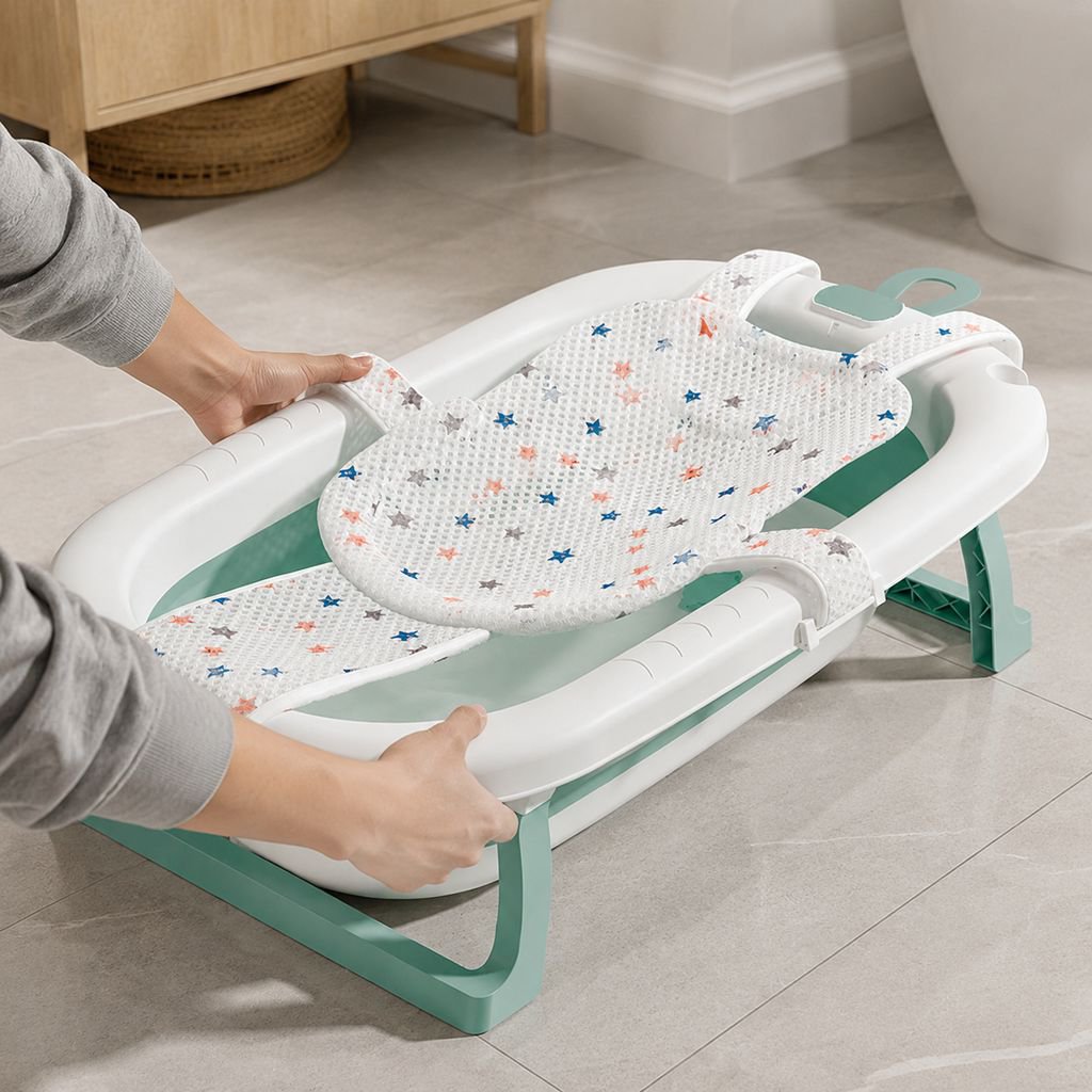 Large baby bathtub for convenient home bathing
