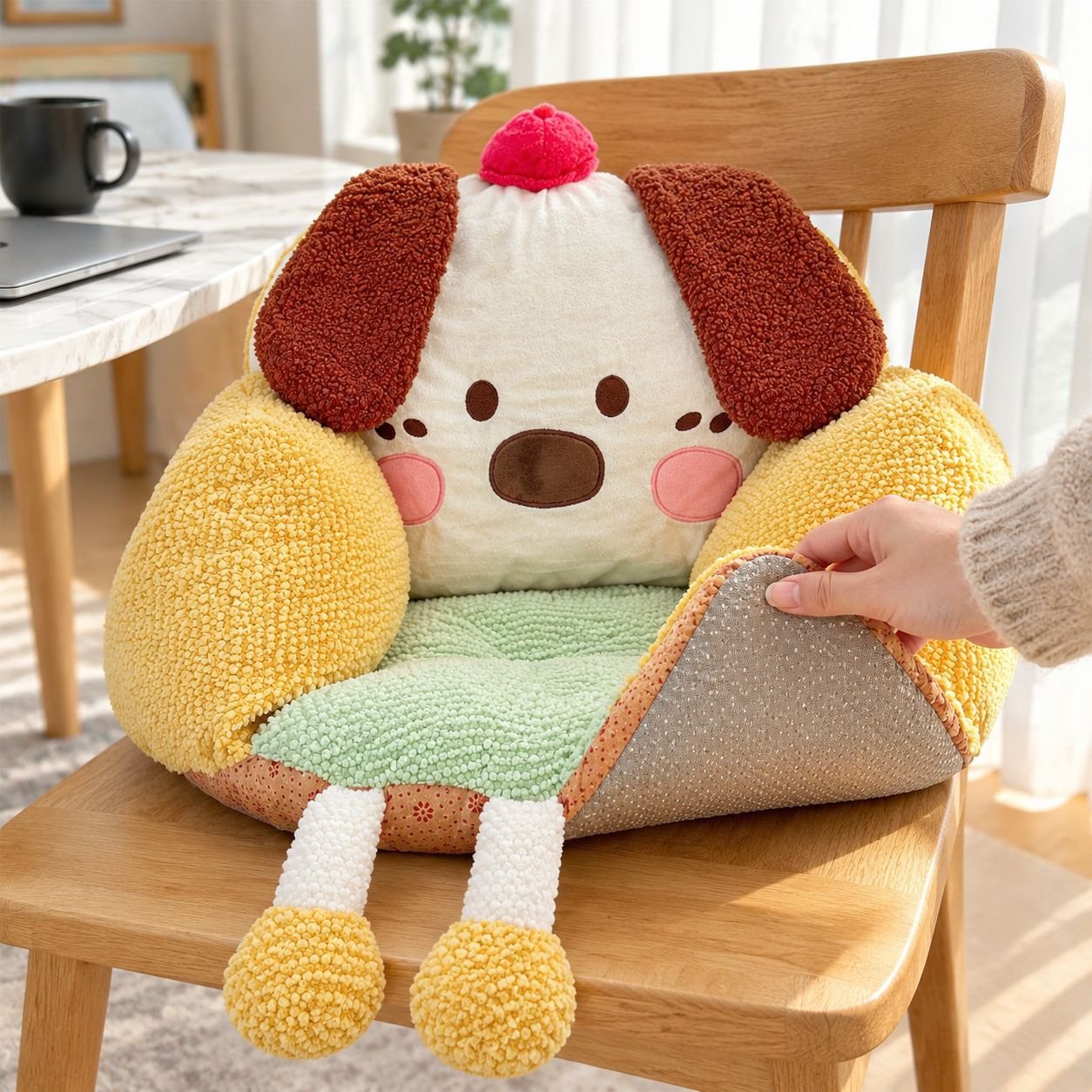 Cute Puff Puppy Puppy Seat Cushion