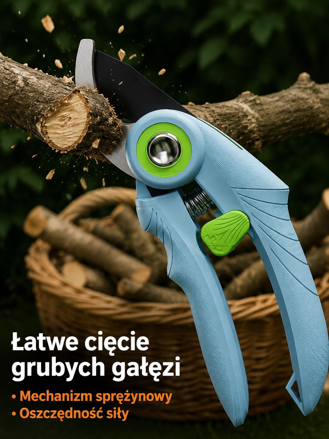 Sekator ogrodowy do przycinania gałęzi, energooszczędny