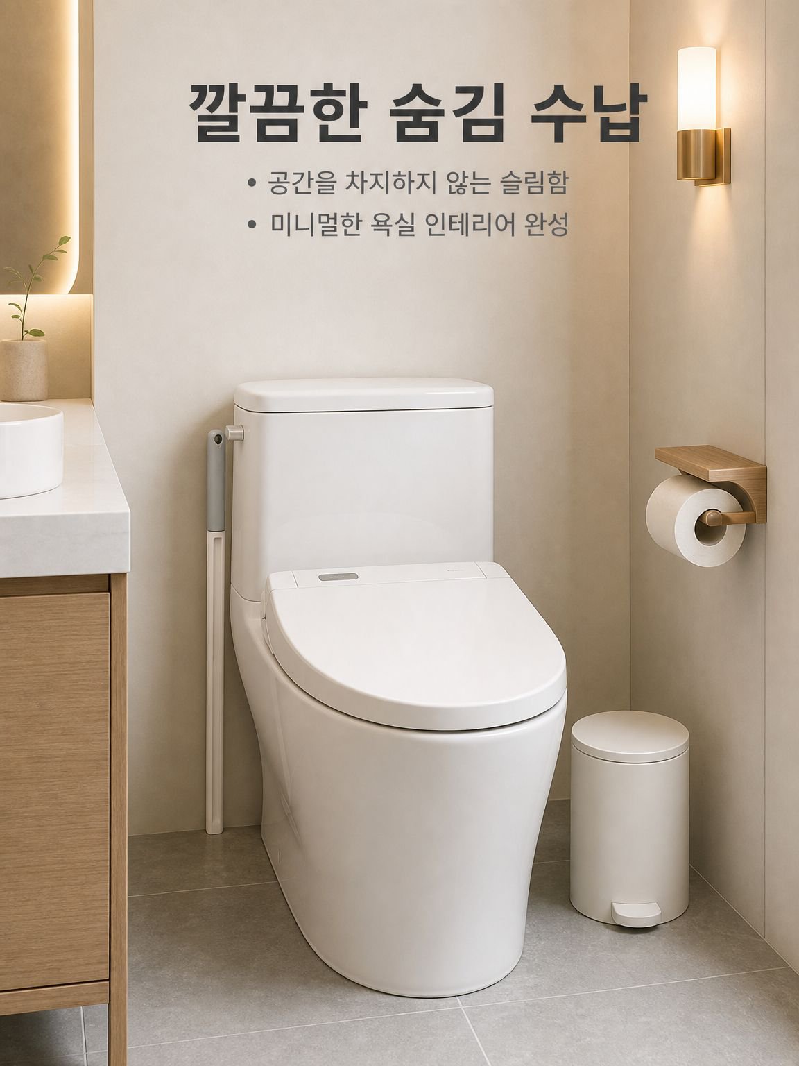 화장실 인테리어에 어울리는 심플 디자인 변기솔