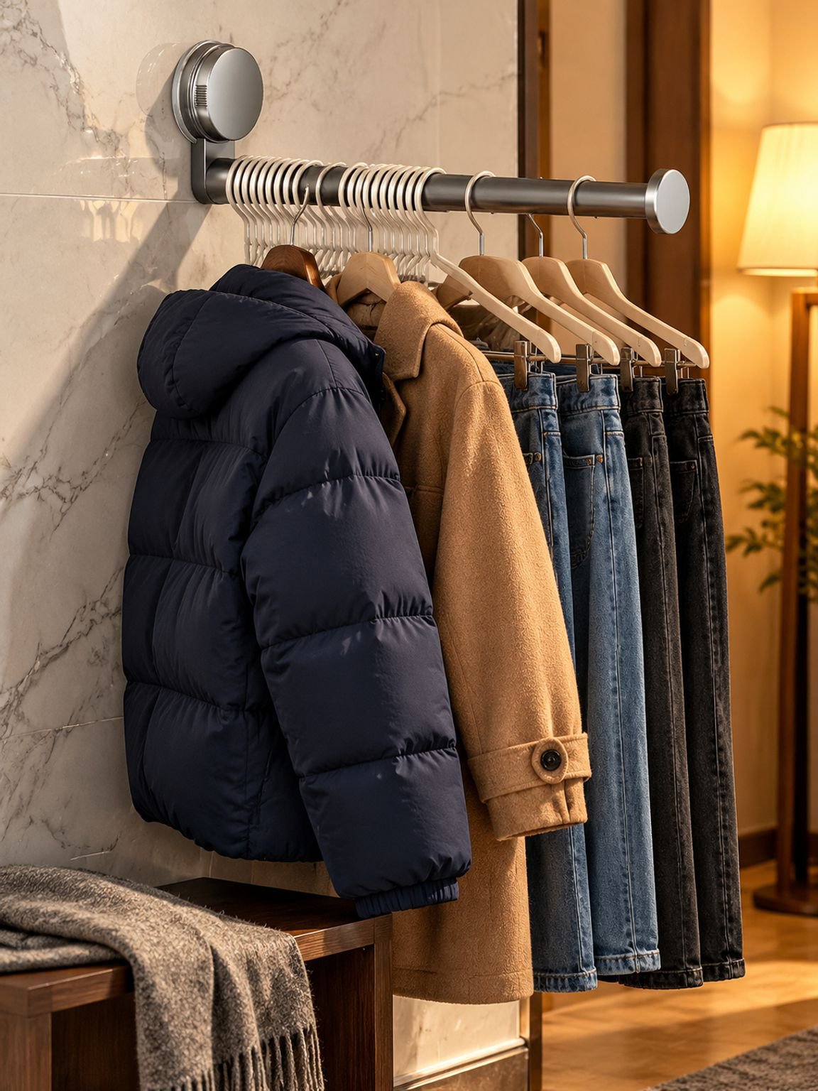 Wardrobe storage accessory for keeping hangers together