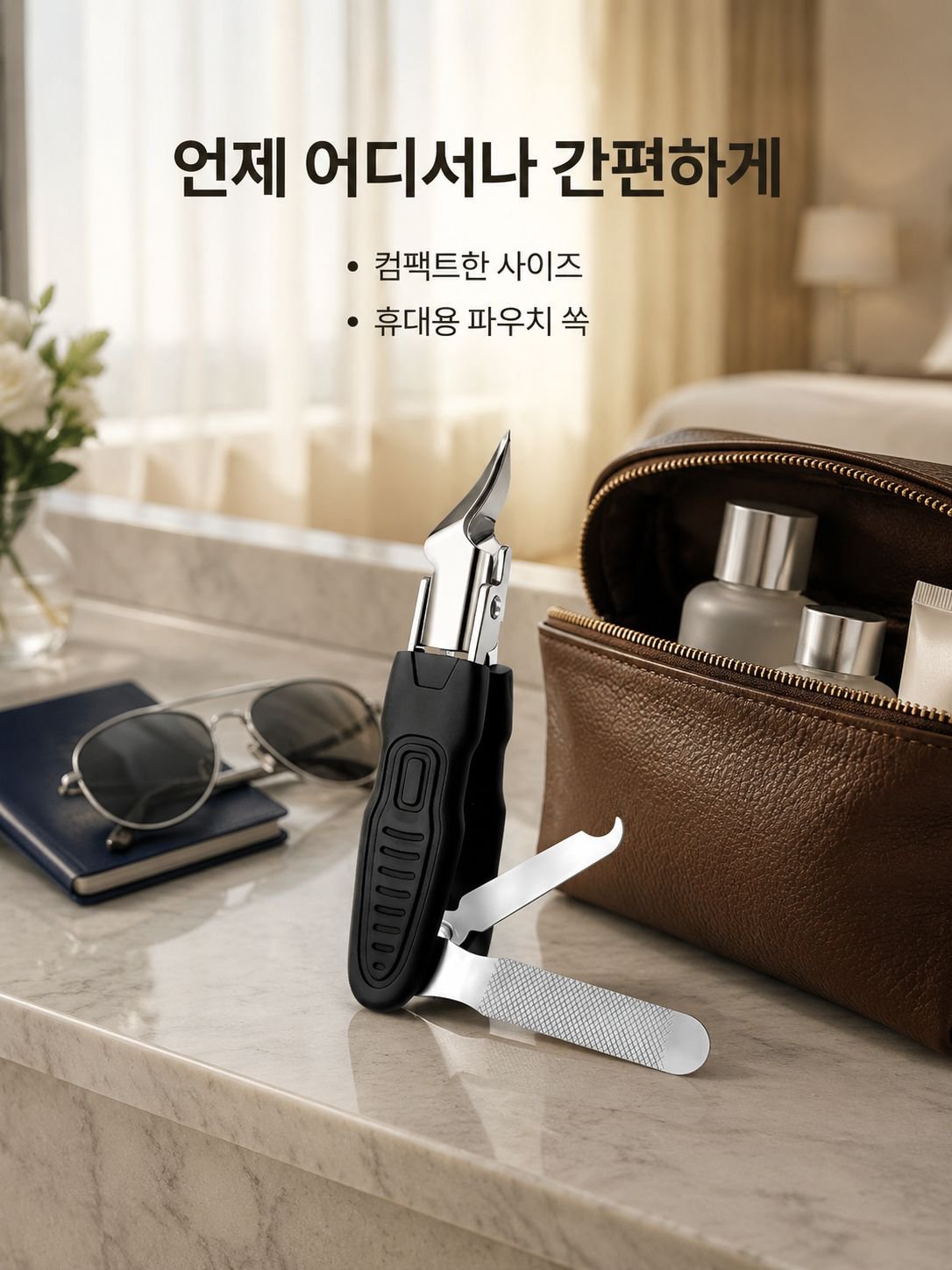 올인원 스테인레스 스틸 손톱깎이 줄칼 발톱손질공구 초날기 롱팁 손톱깍이
