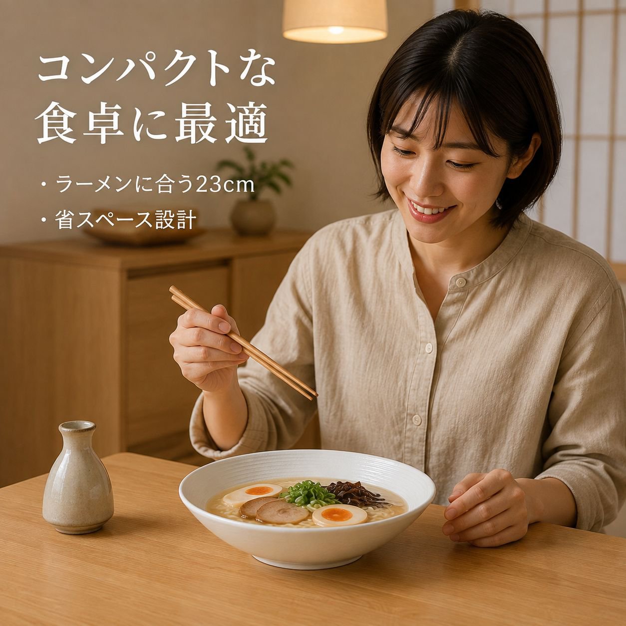 シンプルな丸型セラミックディナープレート／スーププレート
