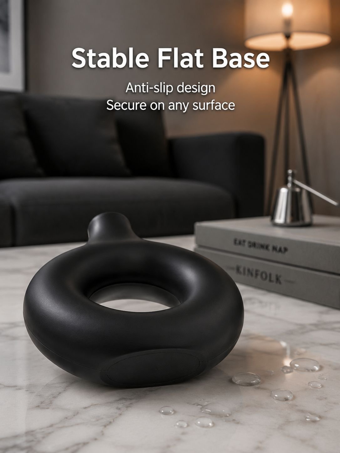 Minimalist donut-shaped vase with flowers
