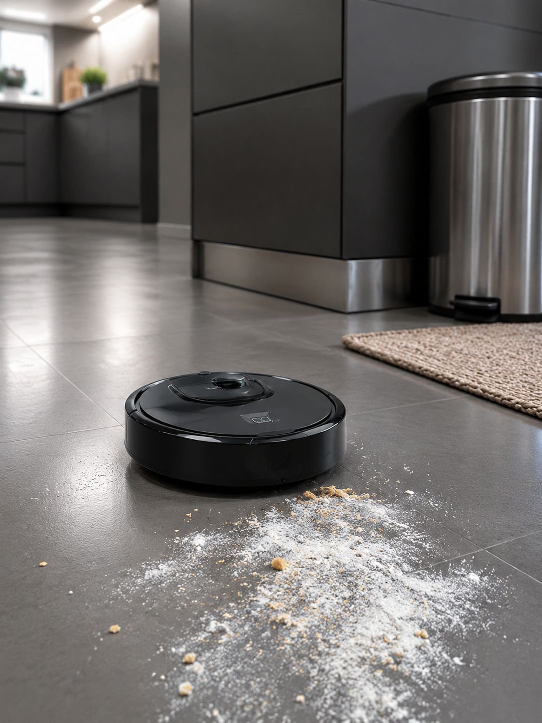 Automatischer Staubsaugerroboter mit Treppensensor starke Saugleistung für Tierhaare und Teppiche