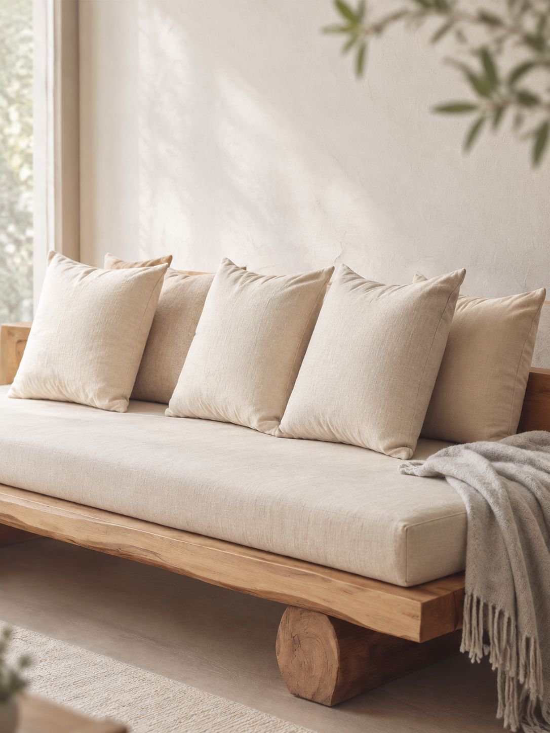 Fauteuil confortable en bois pour intérieur et extérieur