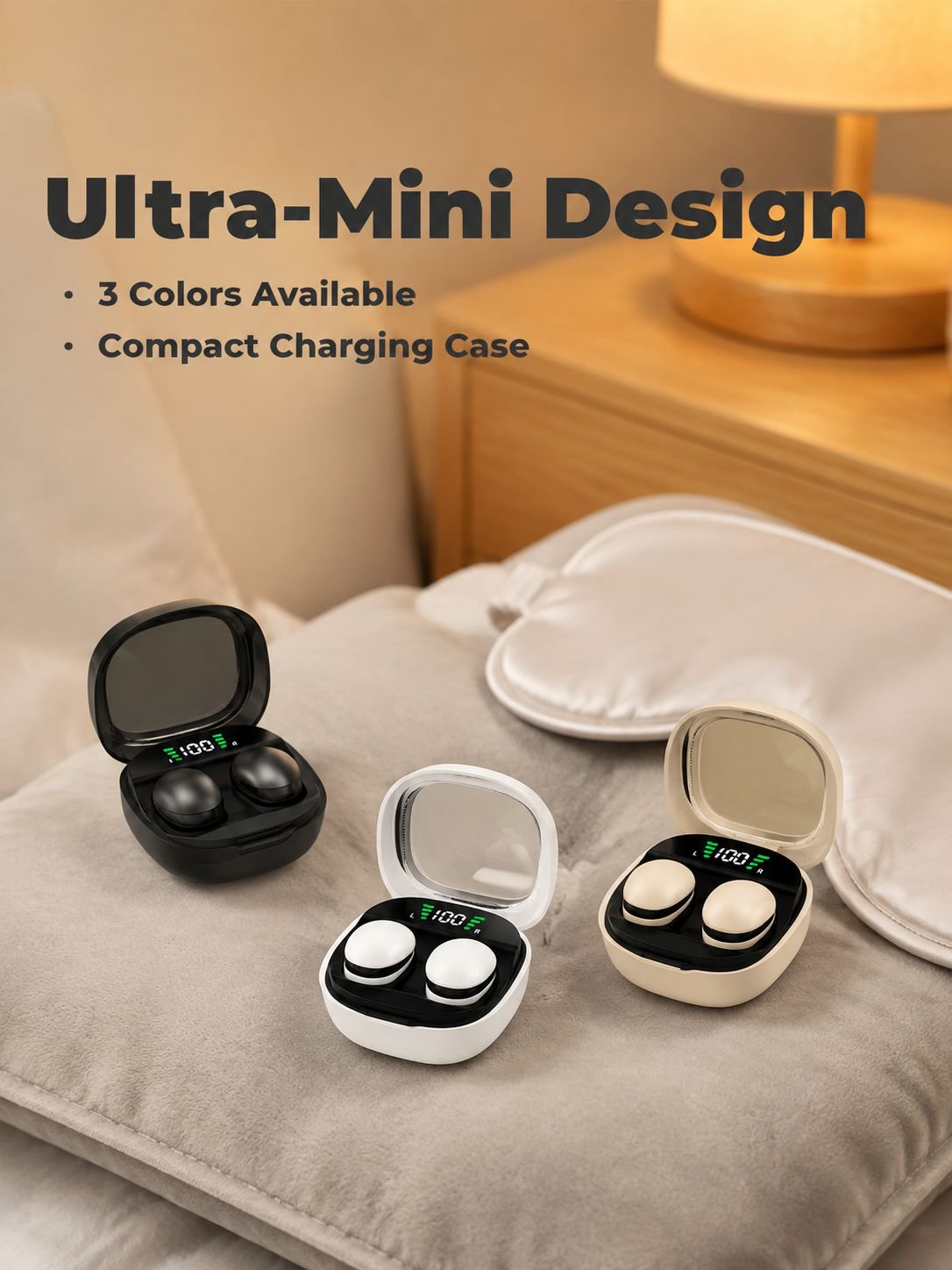 Ultra-mini wireless Bluetooth earbuds for sleep, ultra-thin, painless, comfortable for side sleeping