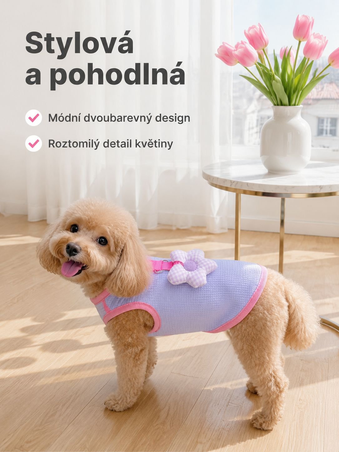 Prodyšné oblečení pro domácí mazlíčky, vhodné pro kočky a psy, proti línání