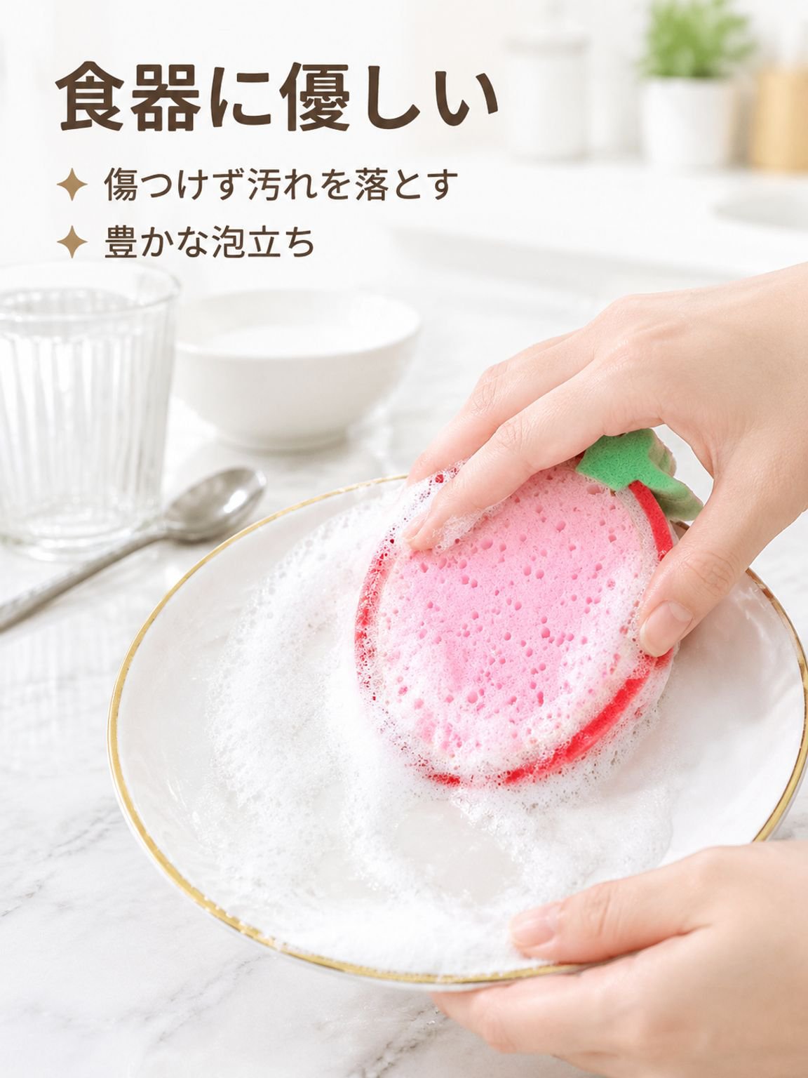 キッチン用フルーツ皿洗いクロススポンジ万能布