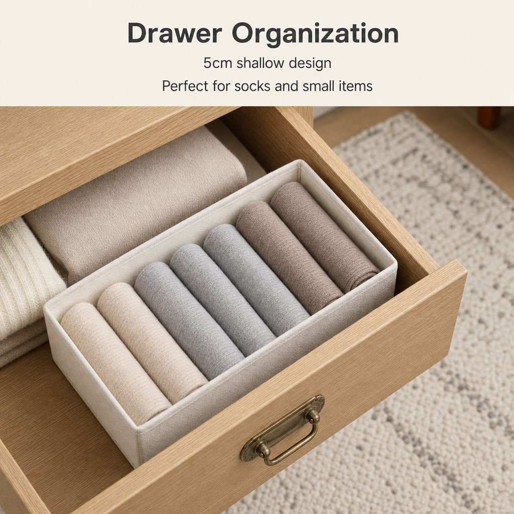 Foldable Cotton-Linen Clothes Storage Basket