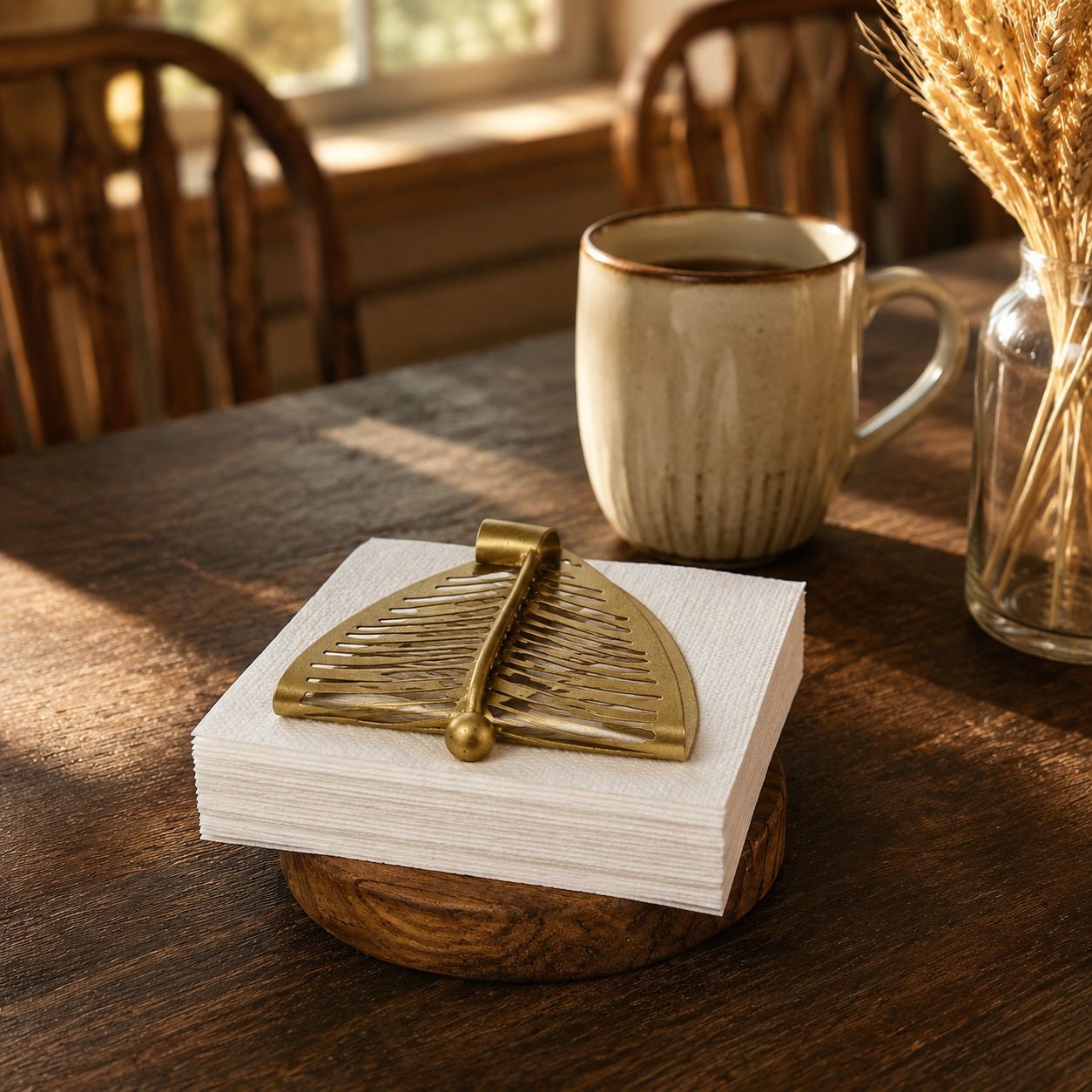 Light luxury metal paper towel holder seat household leaf shape paper towel holder hotel bed and bre