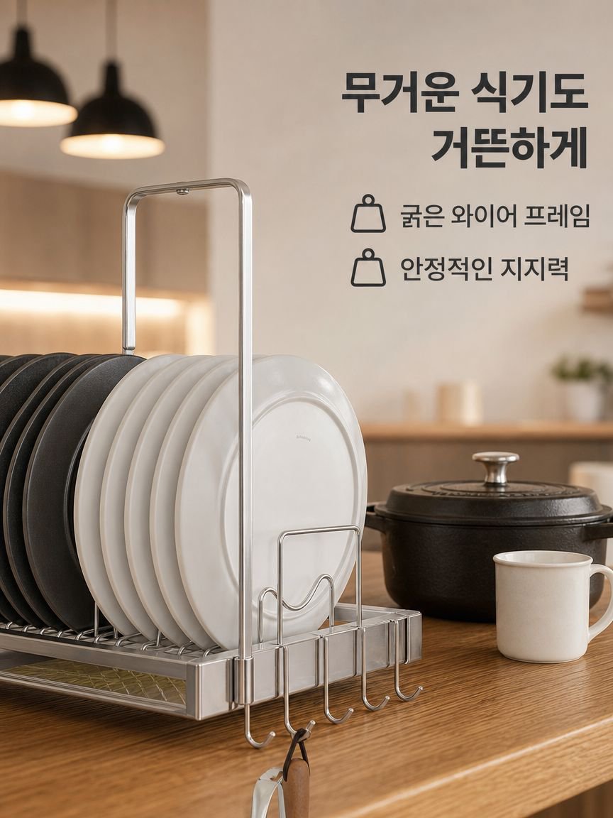 304 스테인리스 주방 식기 그릇 정리 선반