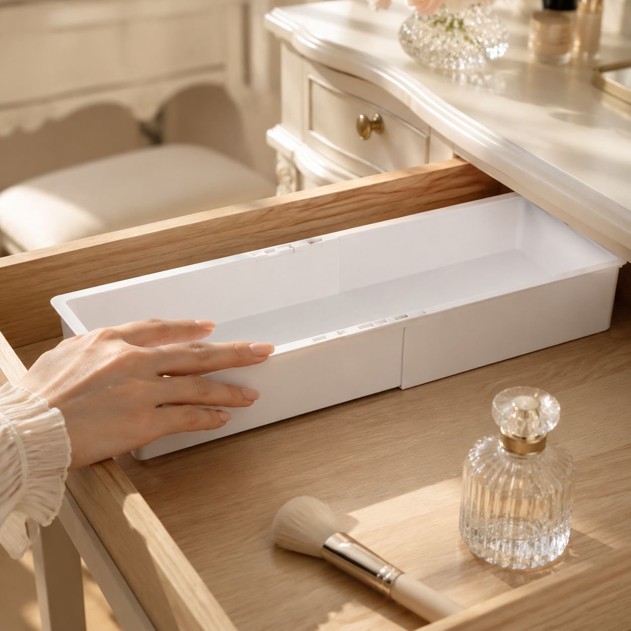 Rangement extensible pour produits de maquillage