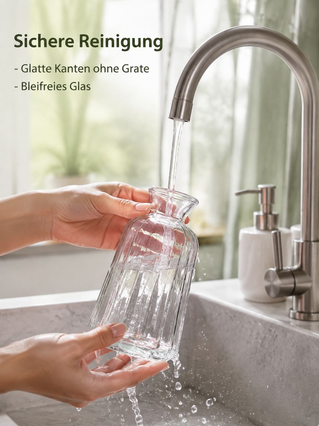 Französisch inspirierte dekorative Vase mit Hydrokultur-Blumen