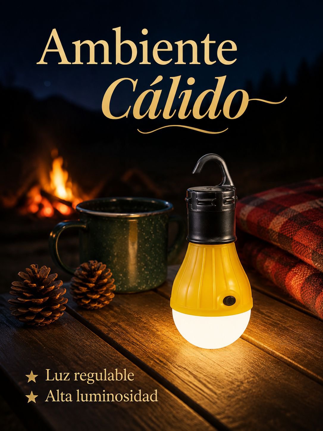 Lámpara colgante para tienda de campaña exterior