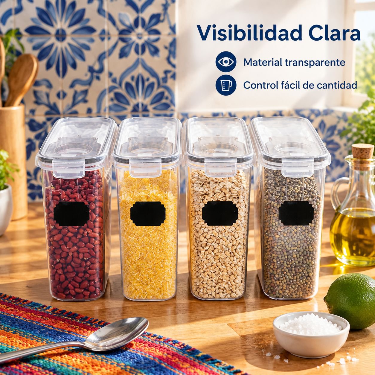 Contenedor Hermético para Arroz y Harina 2.5L 4L para Cocina