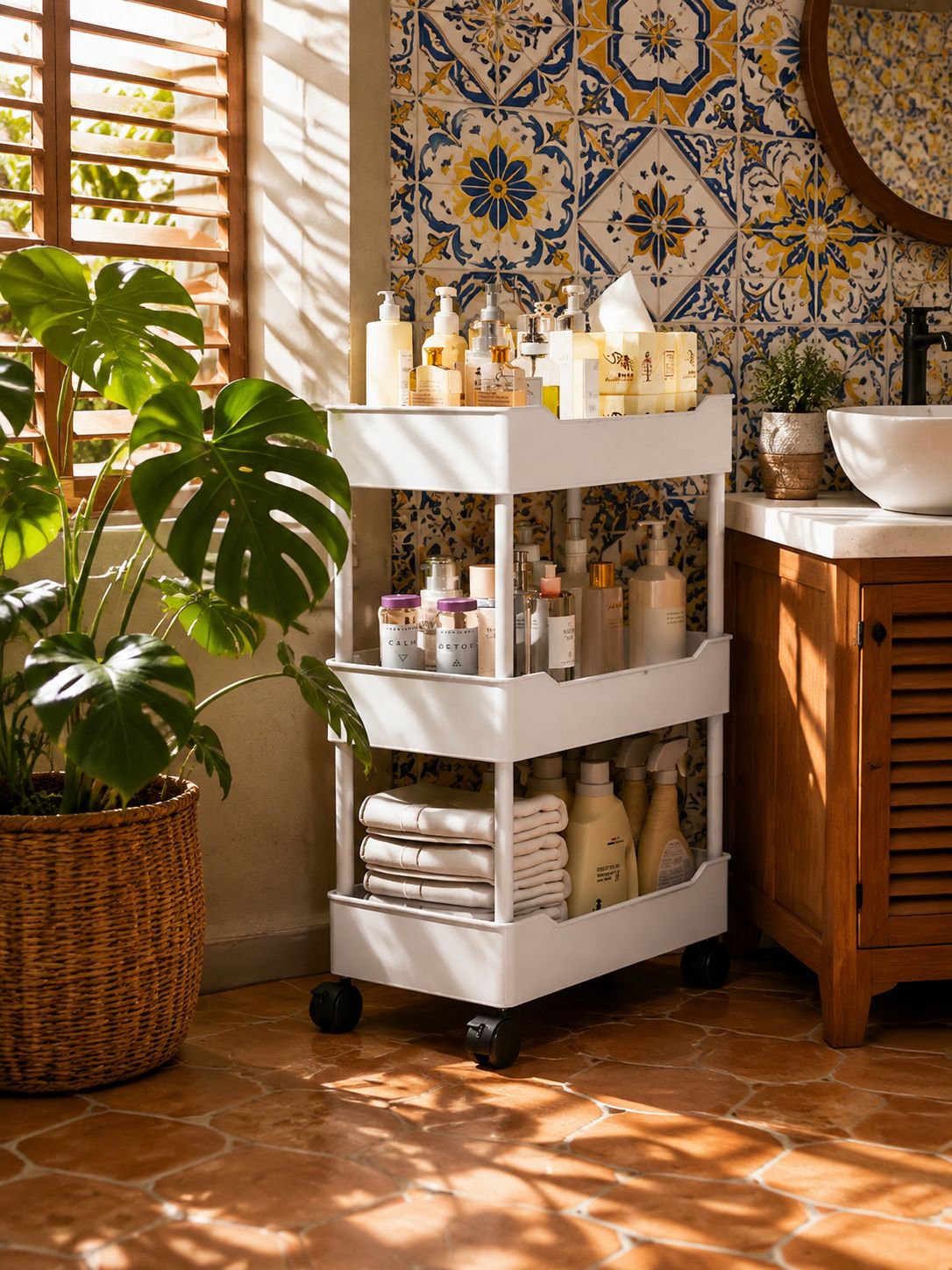 Carro multiusos para accesorios de baño