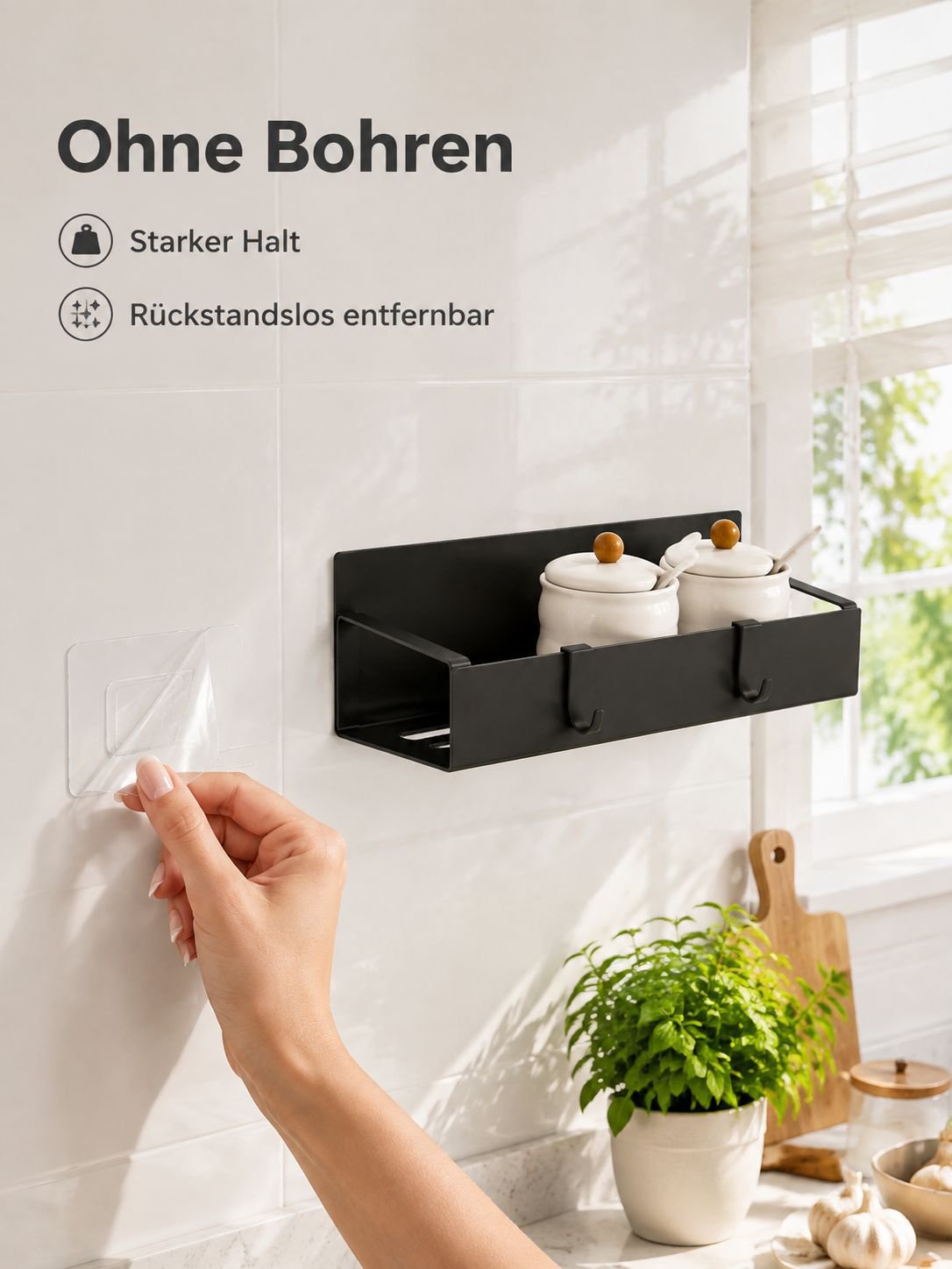 Bohrfreies Wand-Gewürzregal