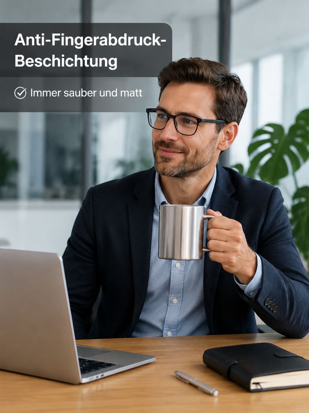 Becher aus Edelstahl 304 mit doppelwandigem Griff