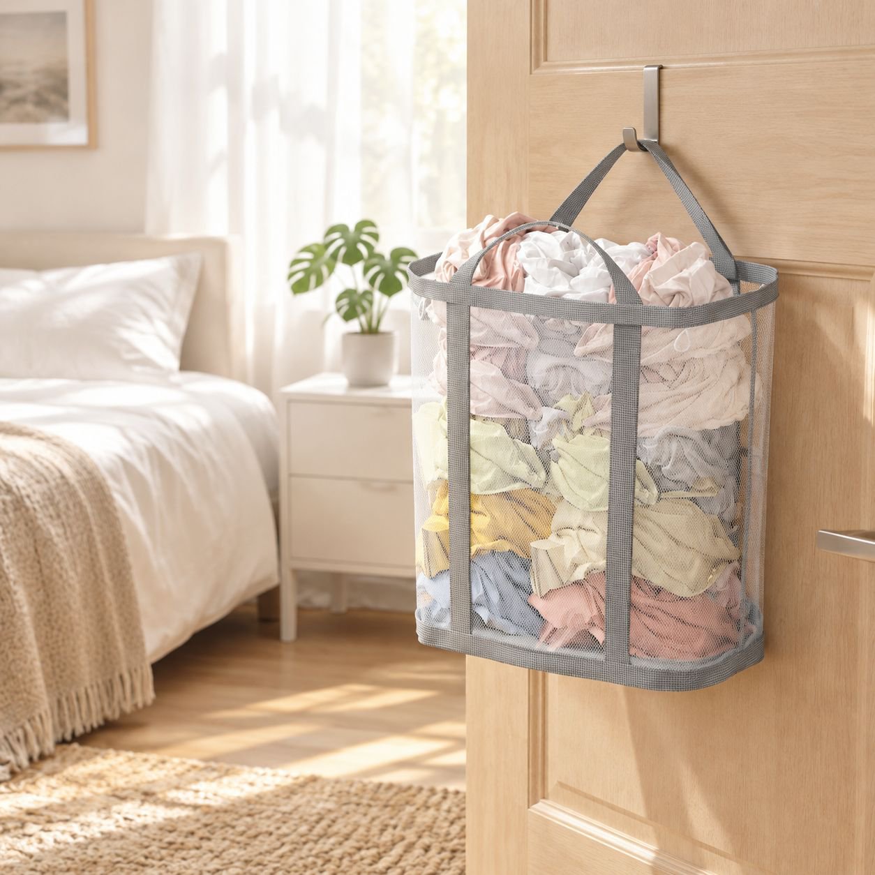 Household Toy Bucket Dirty Clothes Basket Foldable WallMounted Household Storage