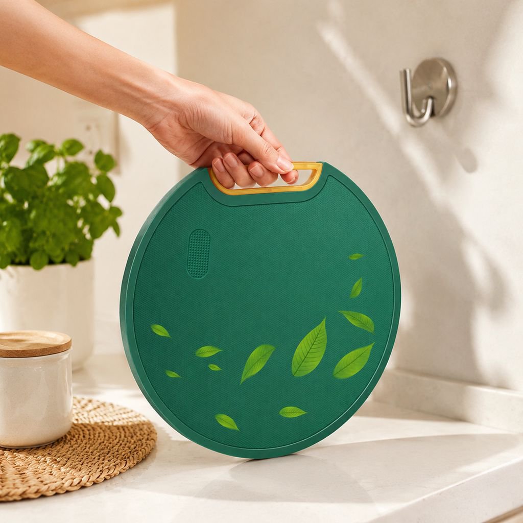 Cutting board with non-slip edges and ergonomic design