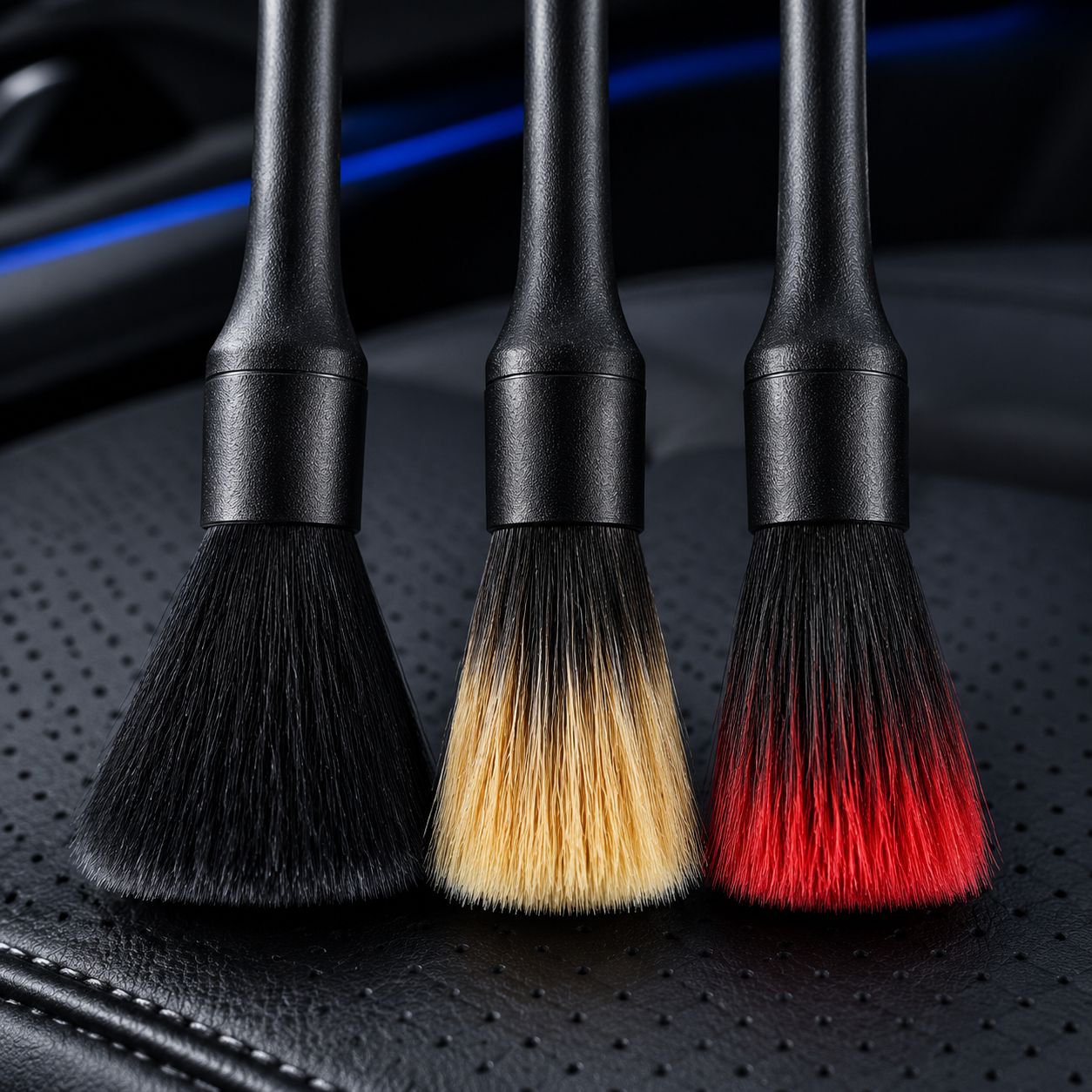Car Cleaning Tool Set, Soft Bristle Detailing Brush 3pcs