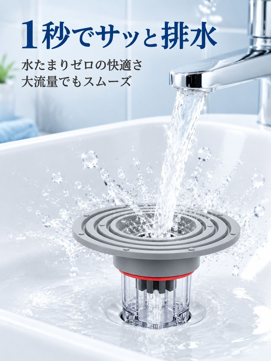防臭・防虫用排水管向け大口径シリコンカバー