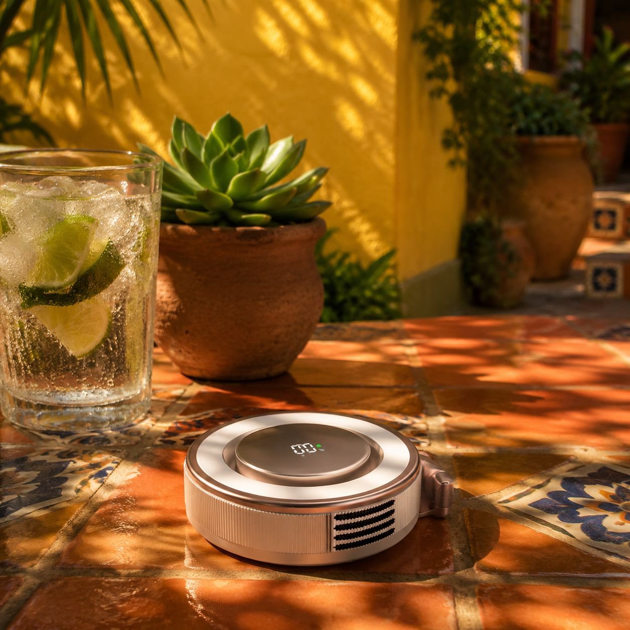 Ventilador portátil sin aspas con luz nocturna USB, luz de relleno magnética y clip giratorio