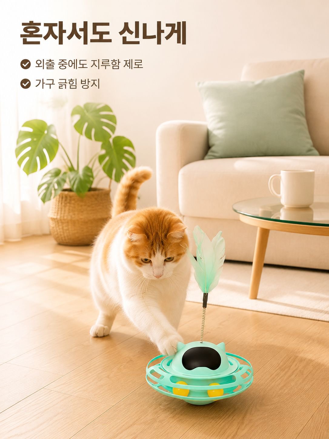 고양이 심심풀이 재미 장난감 오뚜기