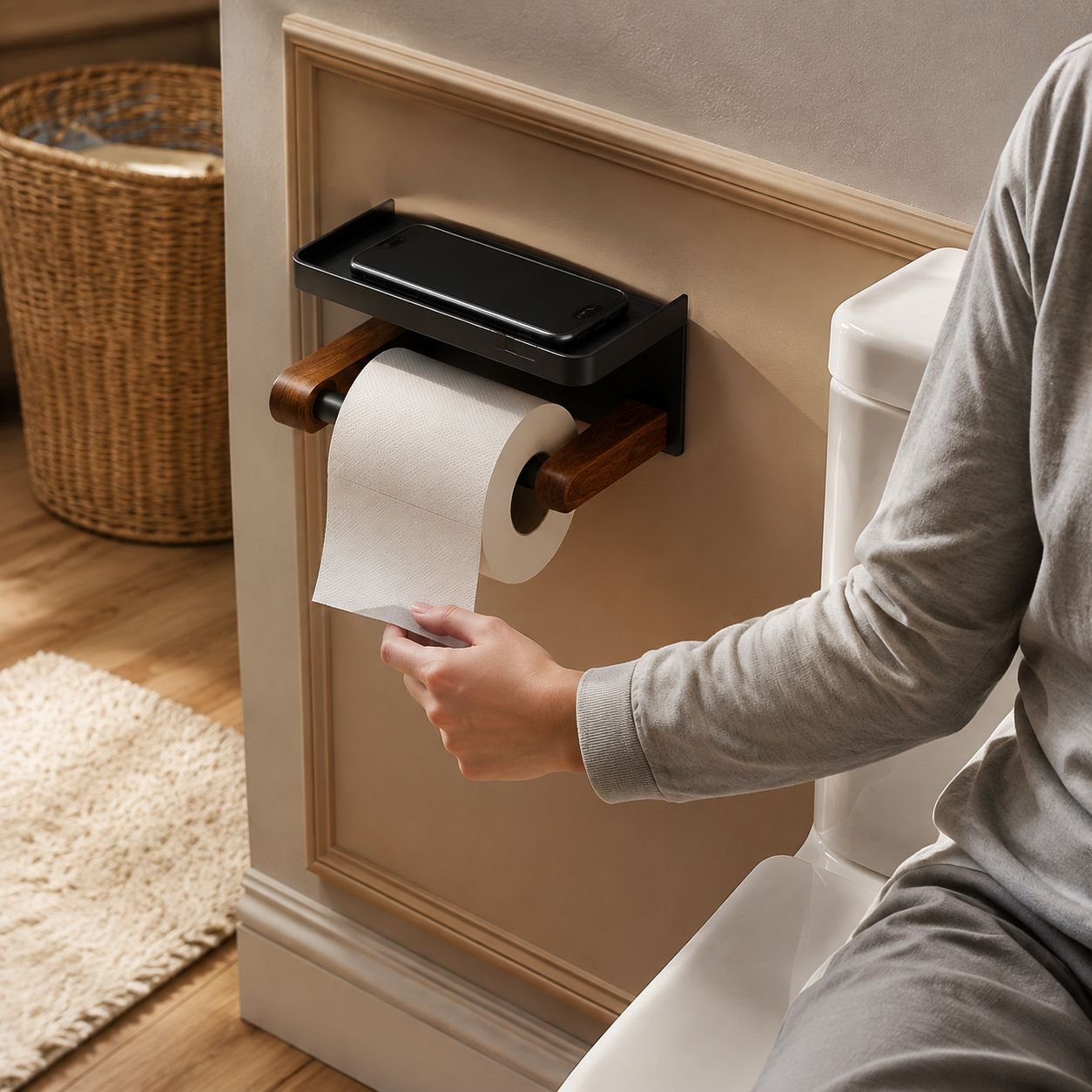 Tissue holder for kitchen and bathroom use