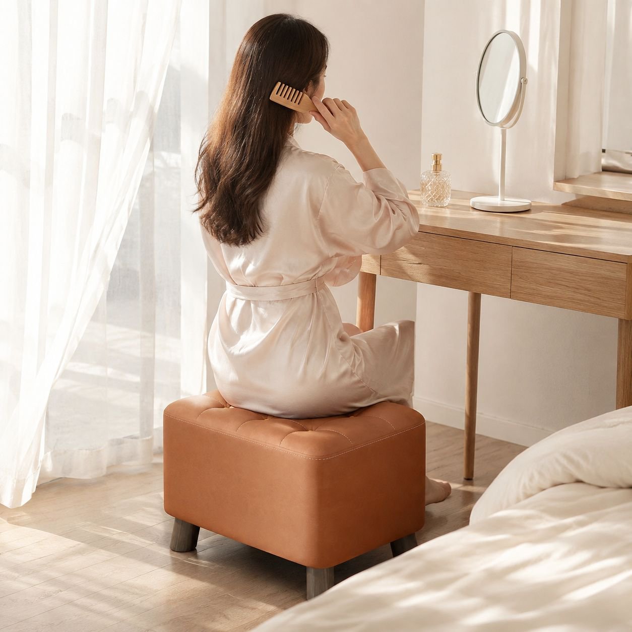 Tabouret multifonction pour entrée et salon