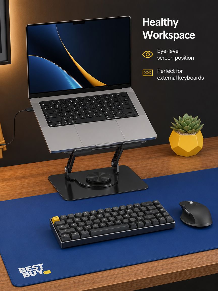 Notebook cooling pad with ergonomic design
