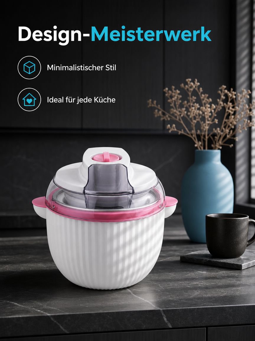 Kleine vollautomatische Eismaschine für den Hausgebrauch auf der Küchenarbeitsplatte