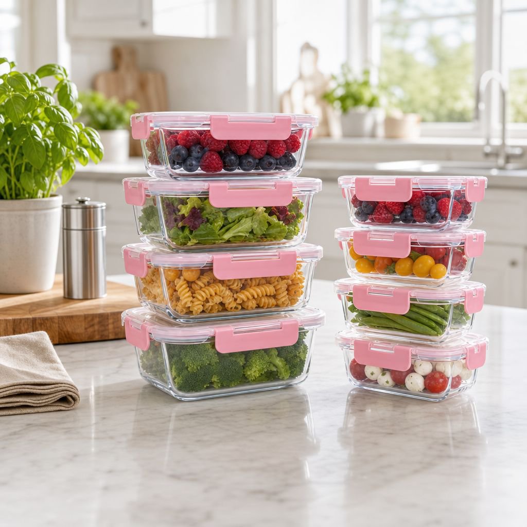 10-Pack Glass Meal Prep Containers with Sealing Lids, Microwave and Freezer Safe