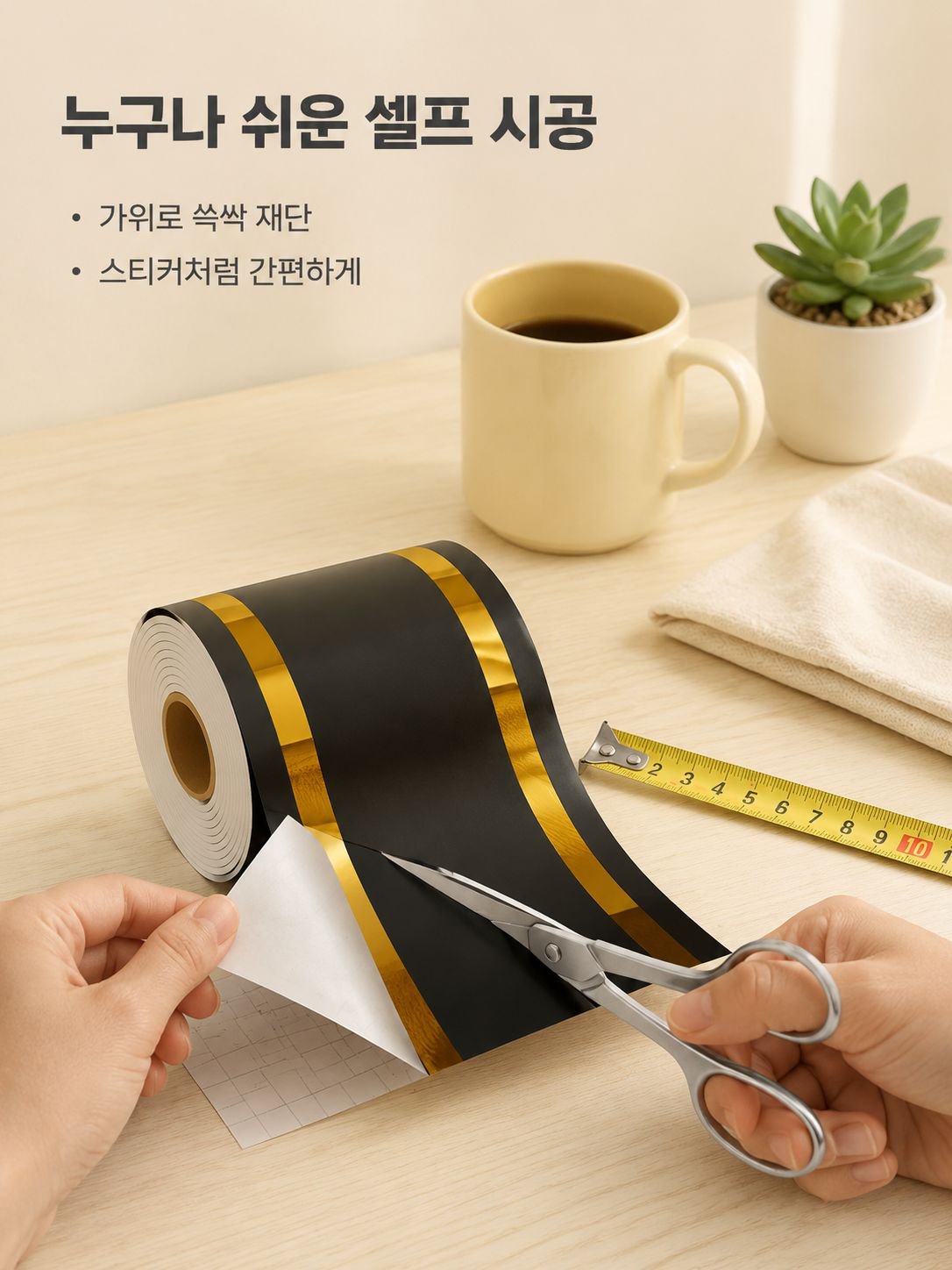 Waistline wall sticker enhancing home interior