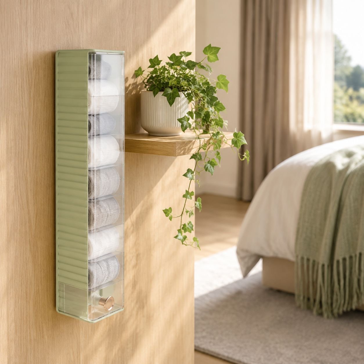 Hanging partition storage for lingerie and socks