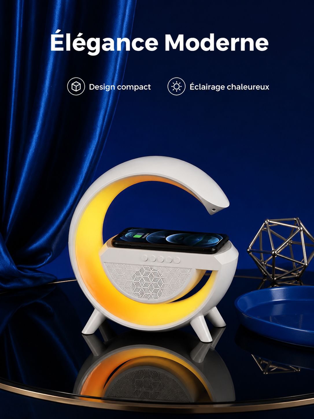 Enceinte Bluetooth avec veilleuse d’ambiance sans fil