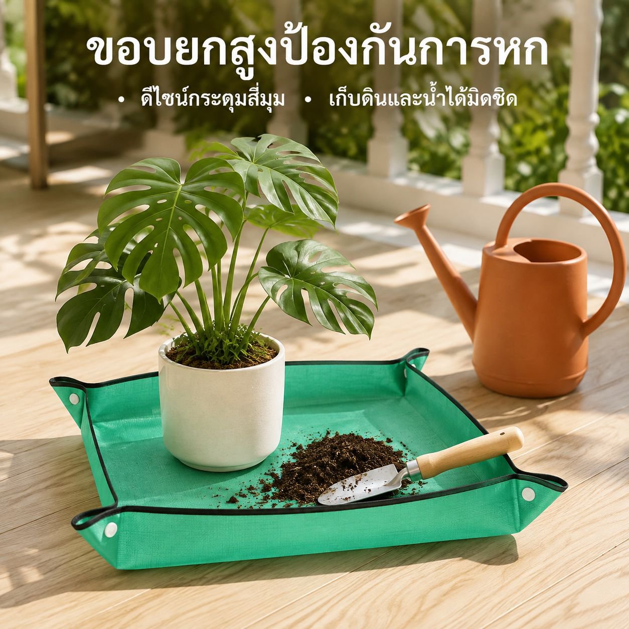 แผ่นรองปลูกต้นไม้, แผ่นรองดิน, อุปกรณ์สำหรับพืชอวบน้ำ, การเปลี่ยนกระถางต้นไม้, การผสมดิน