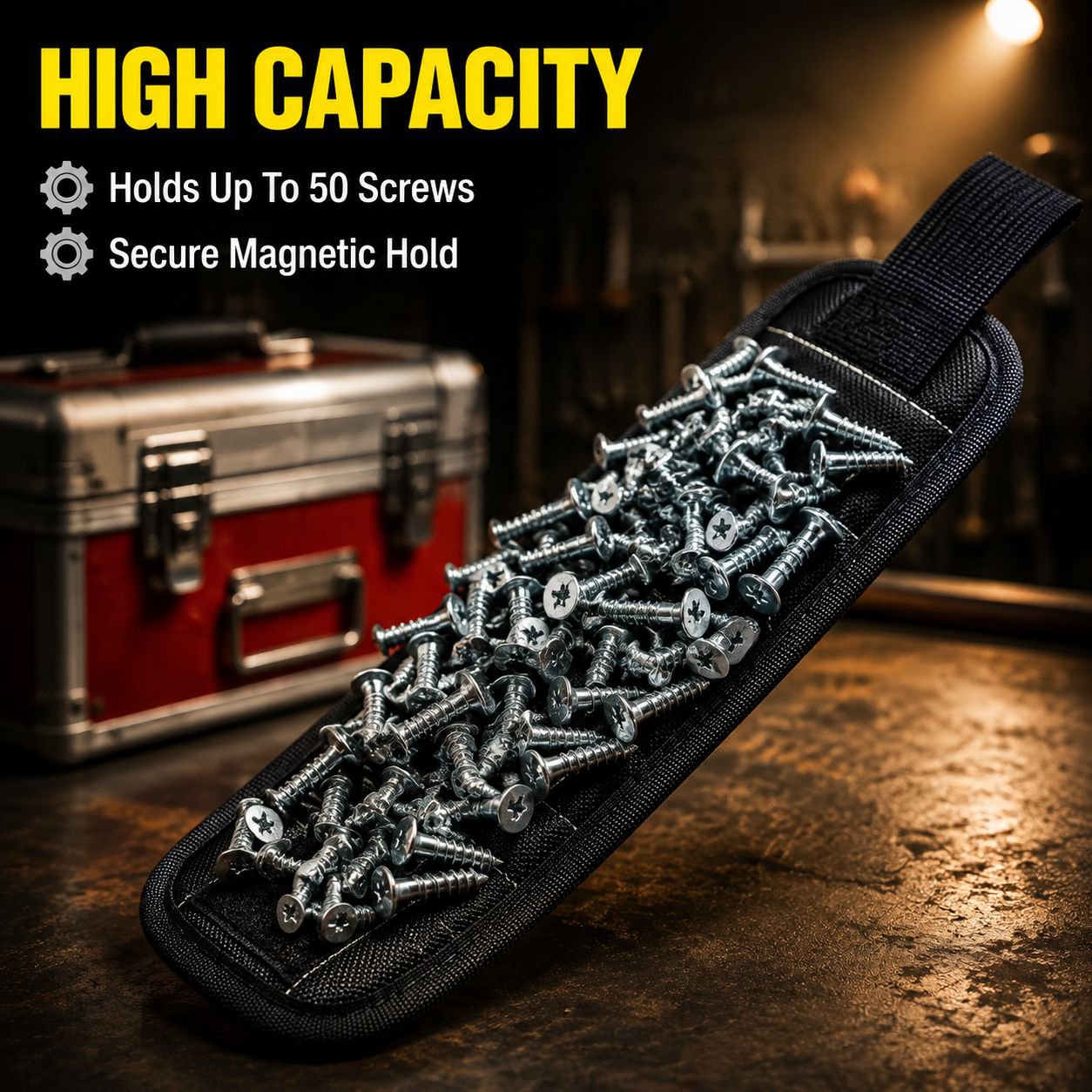 Magnetic Wristband for Electricians, Strong Magnet Tool Holder for Screws