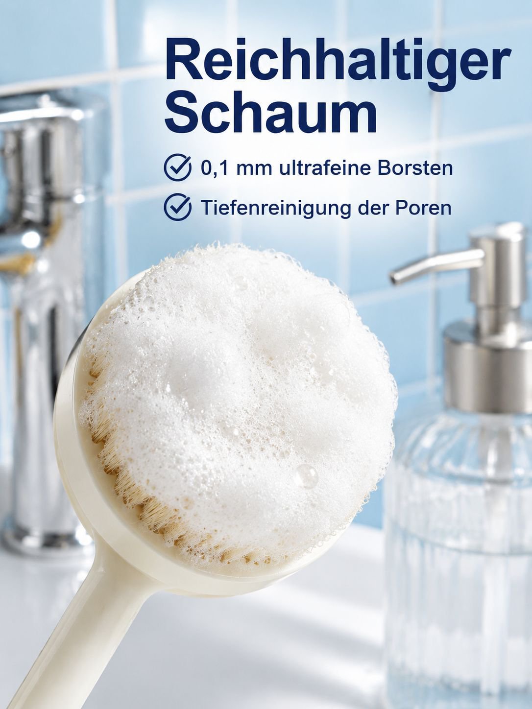 Sanfte Körpermassage mit der Dualen Duschbürste