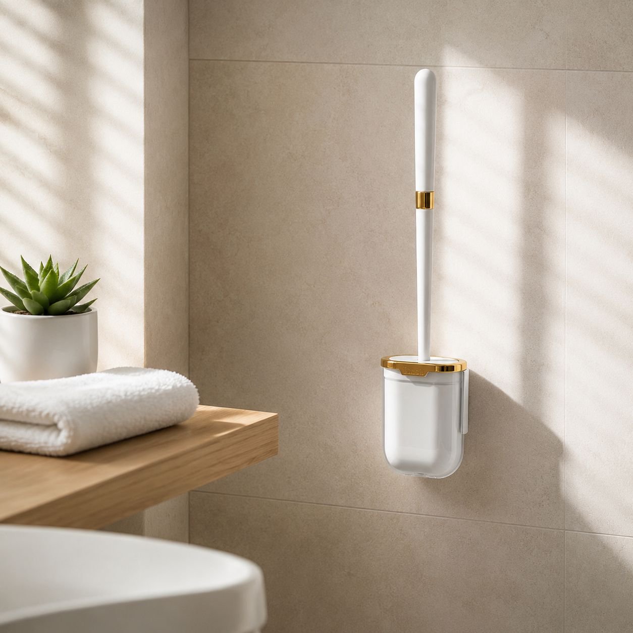 Neue Toilettenbürste fürs Badezimmer, kein toter Winkel, wandmontierte Toilettenbürste aus Silikon f