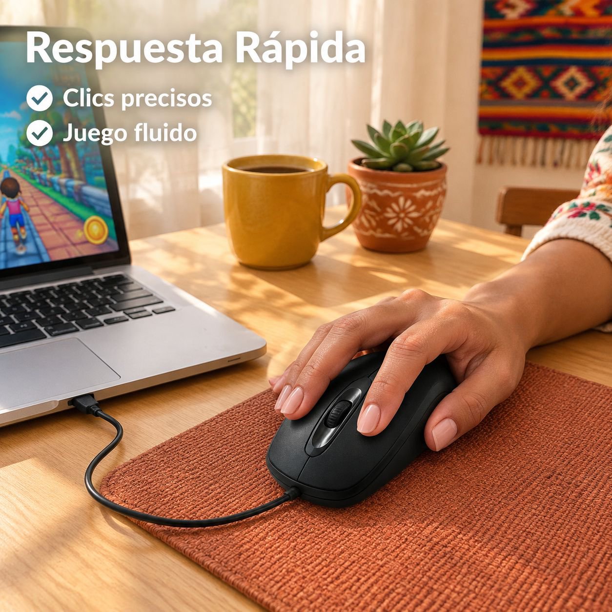 Ratón con cable multifuncional, para oficina y juegos