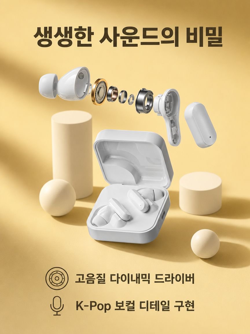 최신 디자인의 스마트 무선 이어폰