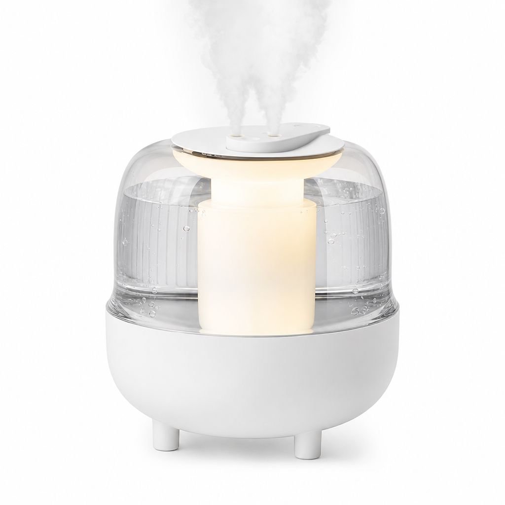 Dual Spray Large Capacity Humidifier with Night Light for Bedroom and Office