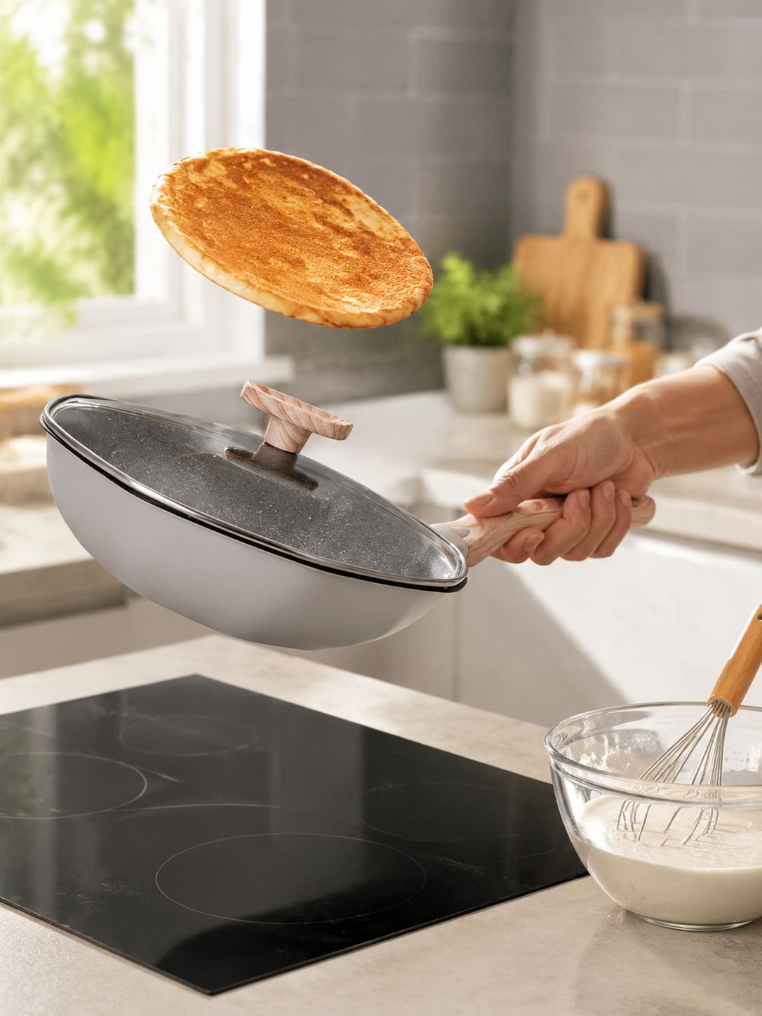 Unique shape frying pan for versatile cooking