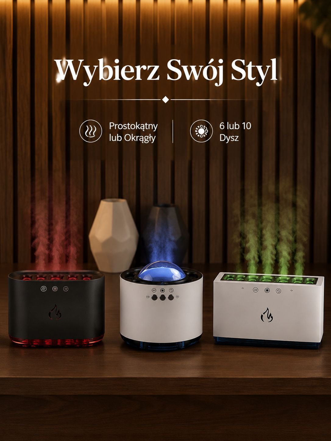 Wielofunkcyjny kolorowy przenośny nawilżacz zapachowy na biurko