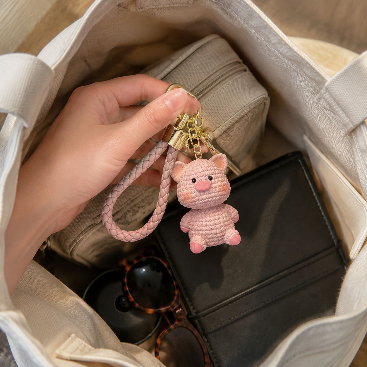 Creative Resin Pig Keychain Animal Bag Charm
