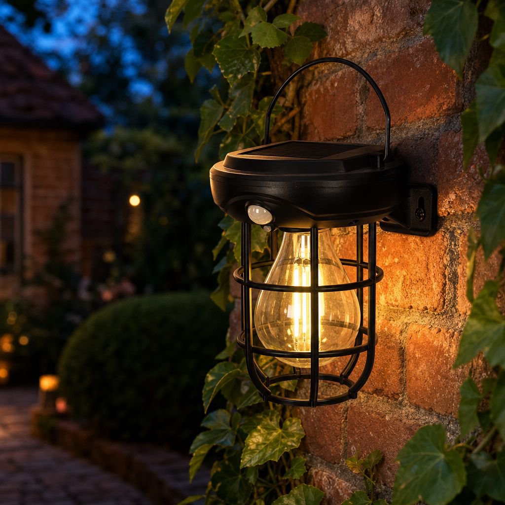 Solar Induction Tungsten Filament Wall Lamp for Outdoor Camping