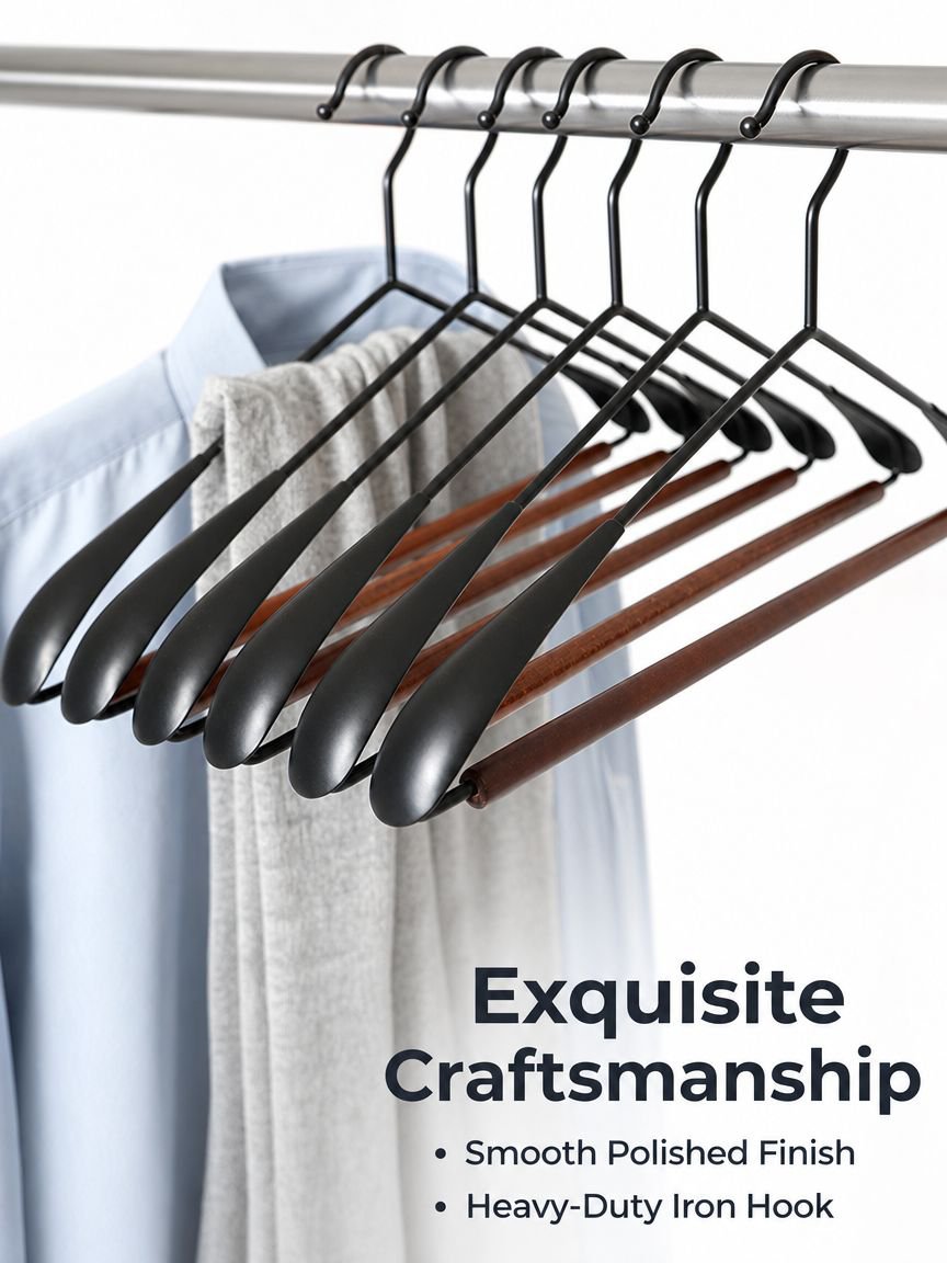 Non-Slip Mark-Free Anti-Bulge Beech Wood Hanger