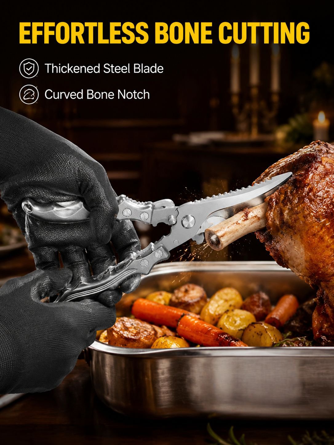 German stainless steel kitchen scissors